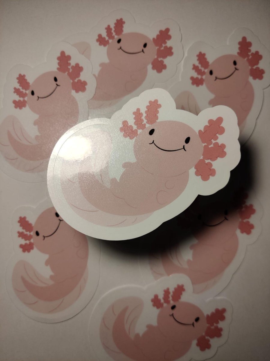 Axolotl Sticker - Oceaan Water Dieren - Handgemaakte Stickers - Journaling - Bullet Journal - Scrapbooking - Leuke Stickers - Laptop Sticker - Telefoon Sticker - Cute - Dier - Lief